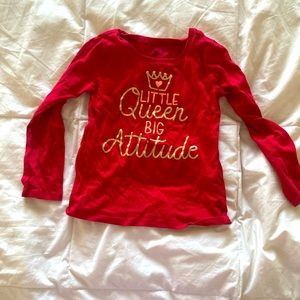 Children’s Place Little Queen Big Attitude Girls Tee Size 5